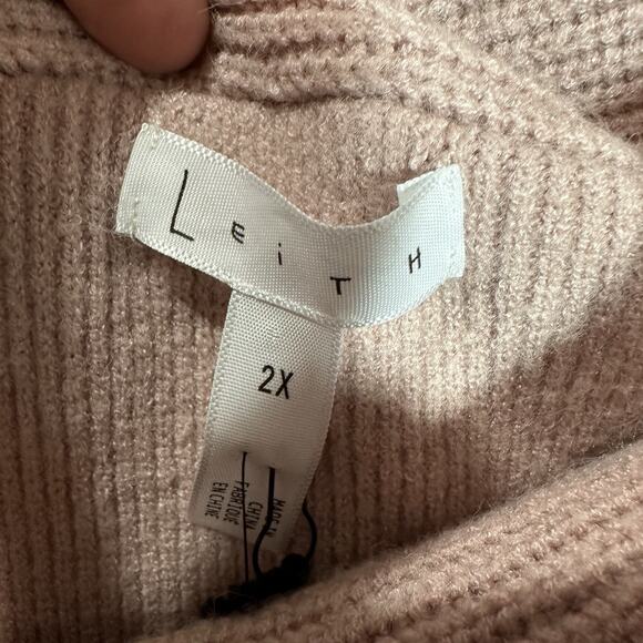 NWT Leith Pink ribbed off the shoulder sweater womens 2XL XXL Nordstrom - Picture 6 of 11